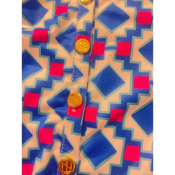 Tracy Negoshian Tiana dress Geometric Blue size Small - Picture 5 of 6